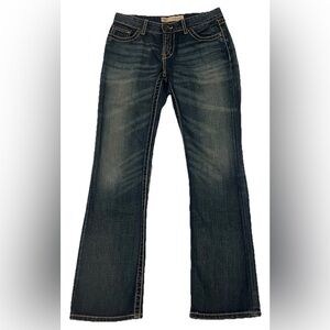 BKE Low Rise, Age Washed Dark Denim, Kate Boot Jeans, Size 27